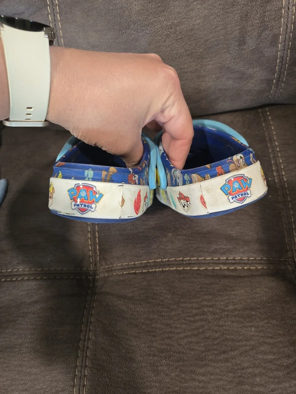 Paw Patrol Blue Kids Crocs with Light Blue Strap